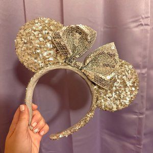 Disney Parks Official Silver Minnie Mouse Ears Headband